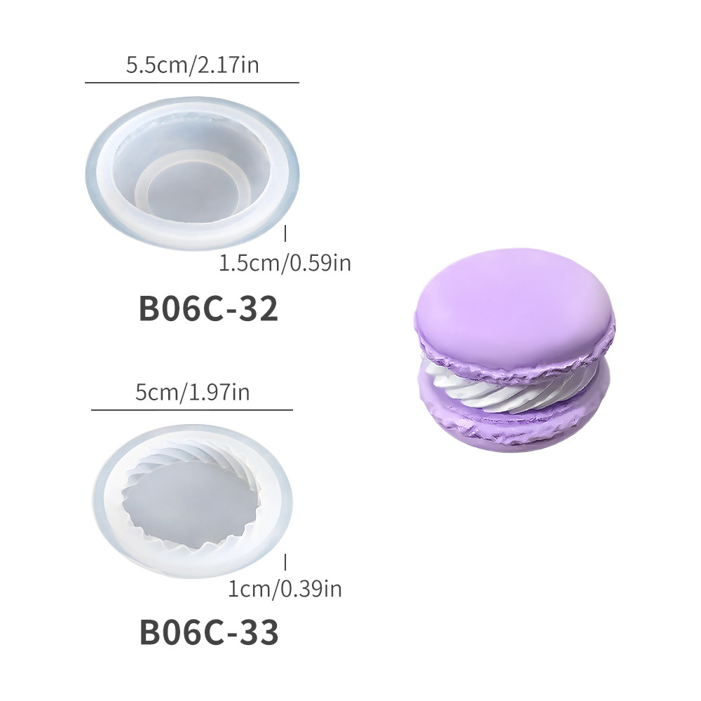 thumbnail for DIY round macaron cake mold chocolate sandwich shaped biscuit baking macaron candle silicone mold