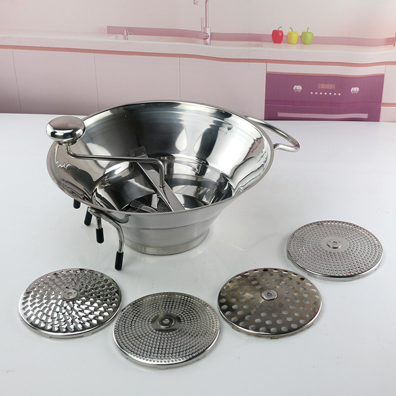 多功能磨菜器不锈钢手摇磨泥器菜泥机土豆泥食物铺食机手动熟食器