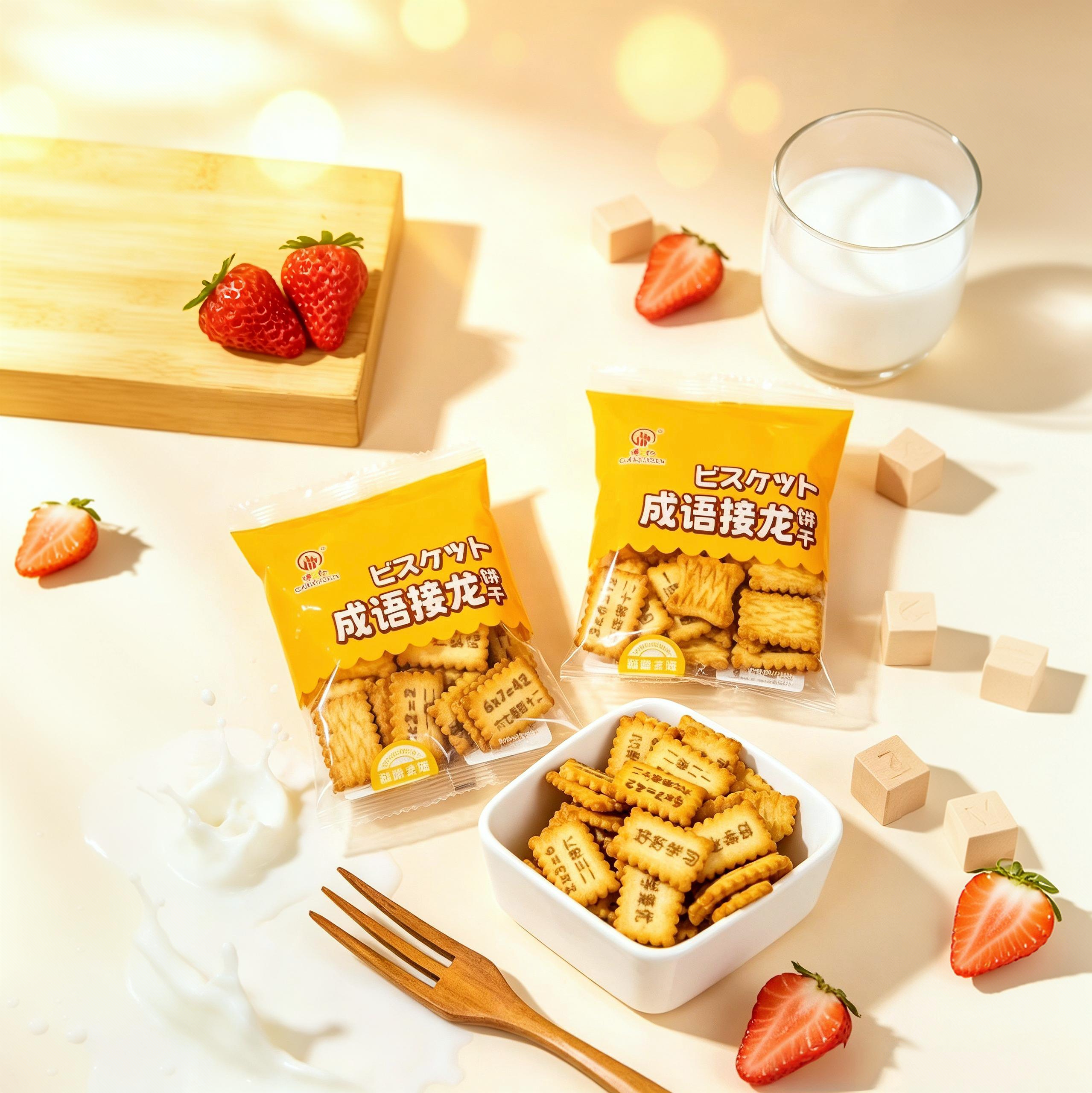 港仁成语接龙饼干儿童的美味小点心零食非油炸休闲膨化小吃