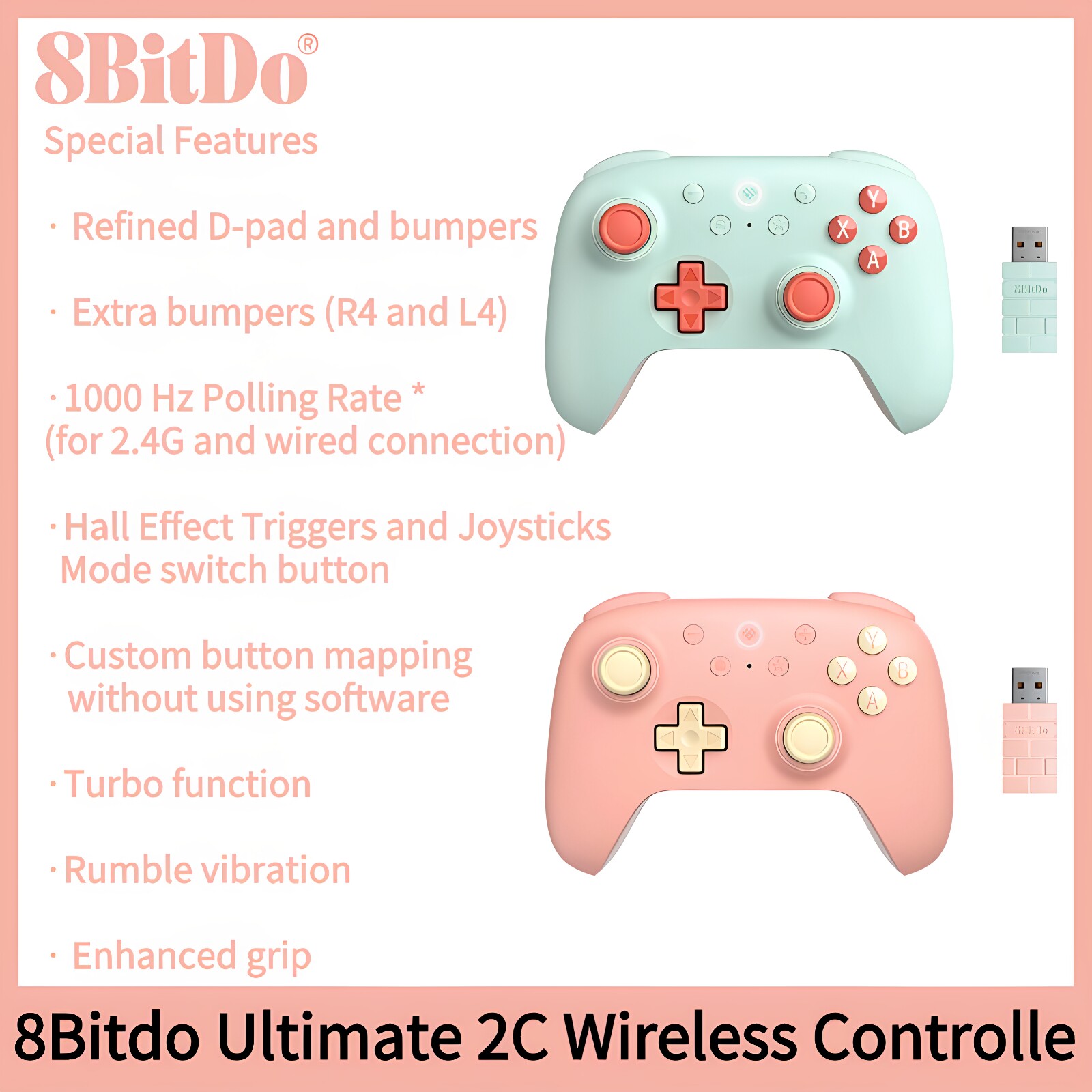 8Bitdo Ultimate 2C Dual Hall design Wireless Controller