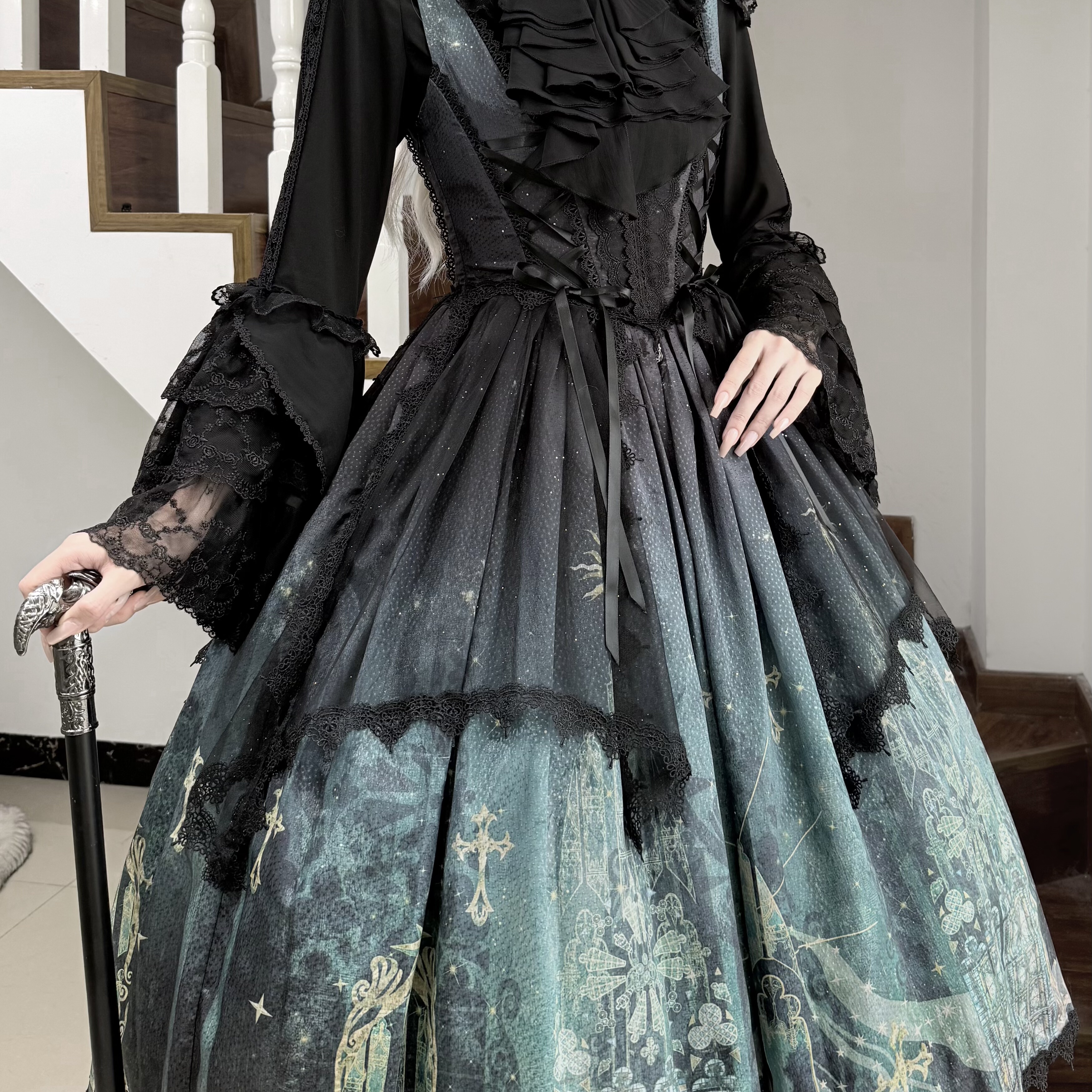 【FD原创设计】星礼教堂托胸JSK 绿色现货掉落