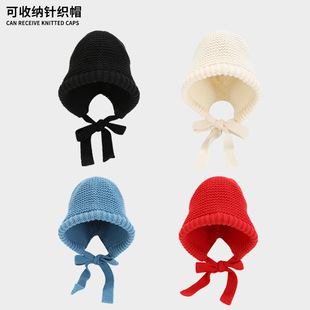 百搭可收纳毛线包包帽 时尚 2024冬季 日系可爱保暖护耳针织帽女韩版