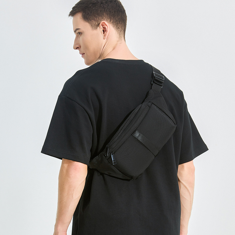 日系腰包男士胸包学生斜肩包户外骑行背包手机包男款单肩小挎包