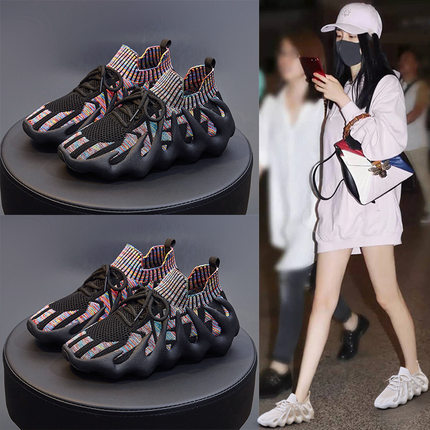 情侣款袜子鞋女2026春季新款韩版学生透气运动鞋女跑步飞织450-7