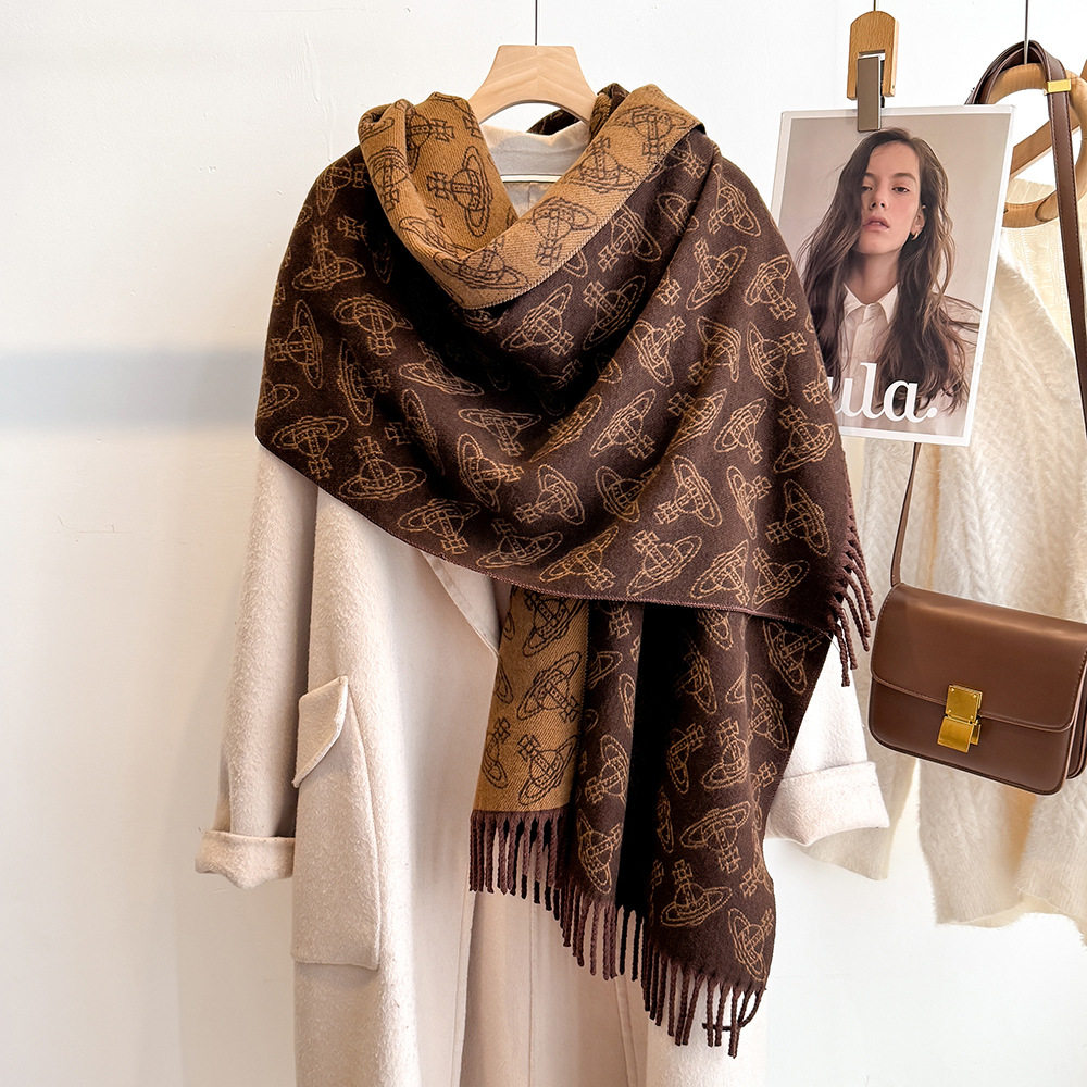 欧美新款西太后围巾女2025秋冬感羊毛混纺披肩外搭保暖围脖长,服饰配件/皮带/帽子/围巾,围巾/丝巾/披肩,淘宝优惠券,粉丝福利购,淘宝优惠卷