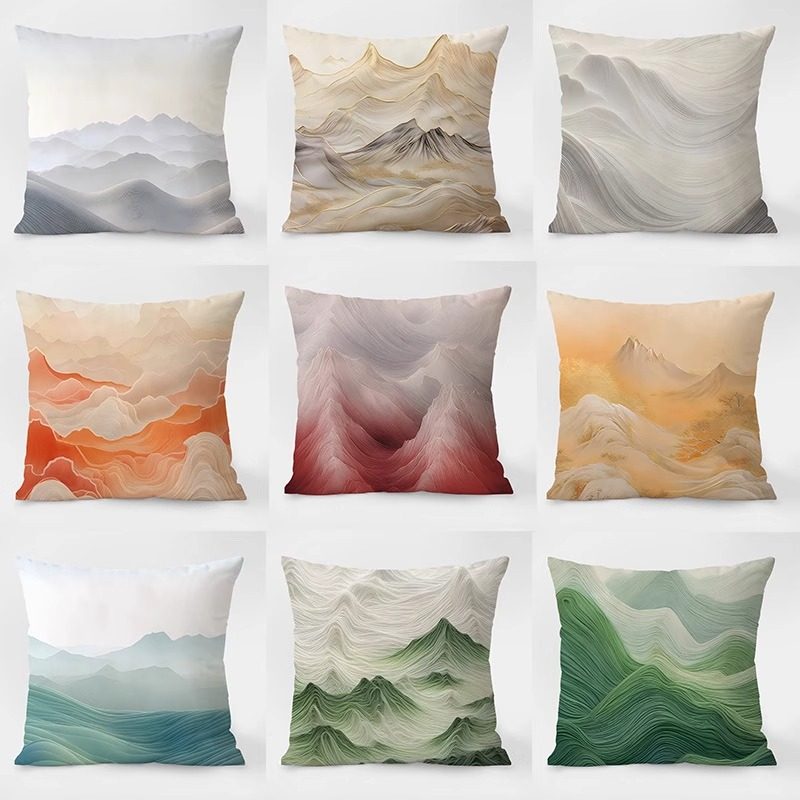 抱枕沙发客厅中国风新中式山水枕头套护腰靠垫样板房午睡汽车民宿,居家布艺,靠垫/抱枕,淘宝优惠券,粉丝福利购,淘宝优惠卷