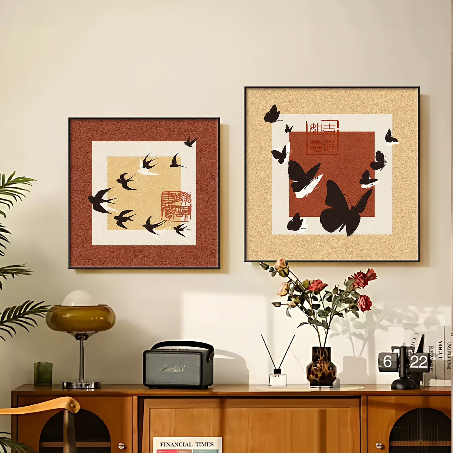 中古风餐厅装饰画中式复古餐桌挂画高档新年客厅墙上壁画源头工厂,家居饰品,现代装饰画,淘宝优惠券,粉丝福利购,淘宝优惠卷