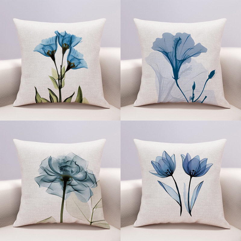 新中式蓝花棉麻抱枕现代简约沙发客厅办公室样板间腰枕套靠枕靠垫,居家布艺,靠垫/抱枕,淘宝优惠券,粉丝福利购,淘宝优惠卷