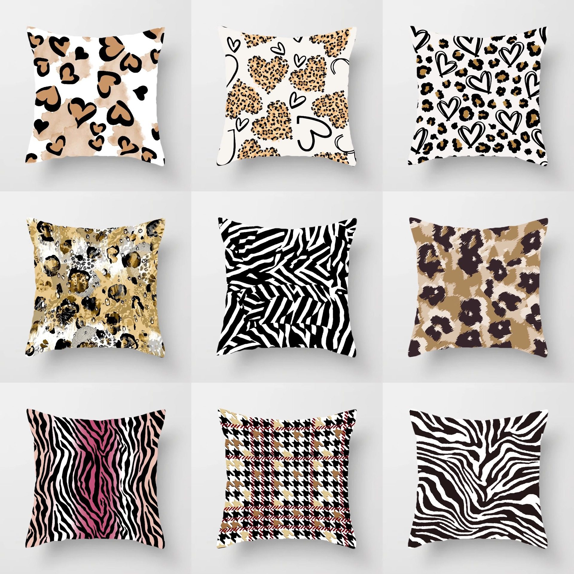 ins现代轻奢现代黑白简约豹纹抱枕沙发客厅民宿腰枕套靠枕靠垫,居家布艺,靠垫/抱枕,淘宝优惠券,粉丝福利购,淘宝优惠卷