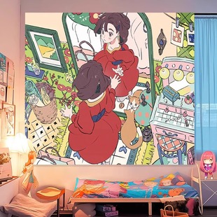 新网红ins心挂布小清新房间卧室装饰挂毯宿舍改造背景布