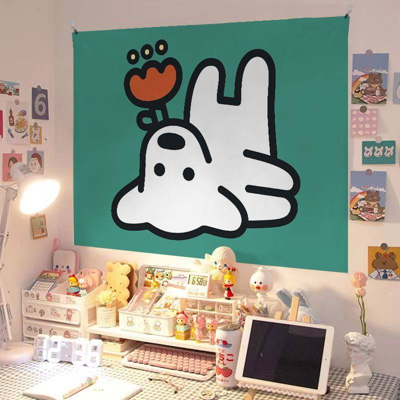 多巴胺可爱卡通狗狗装饰布趣味潮流极简线条幼儿园儿童房ins挂布,居家布艺,挂毯/壁毯,淘宝优惠券,粉丝福利购,淘宝优惠卷