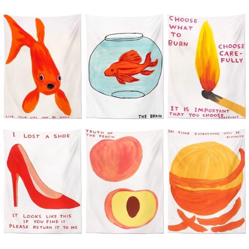 可爱趣味挂布竖版墙面网红背景布卧室宿舍门头墙布高级感墙壁挂毯,居家布艺,挂毯/壁毯,淘宝优惠券,粉丝福利购,淘宝优惠卷