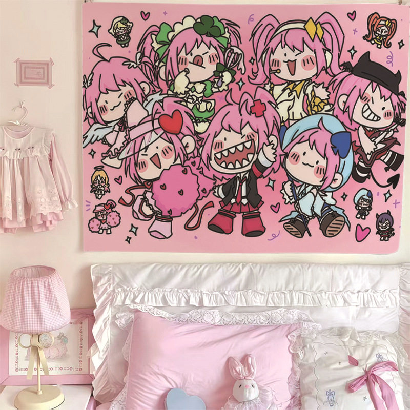 ins心可爱粉色挂布二次元房间宿舍氛围感装饰背景布墙上挂毯,居家布艺,挂毯/壁毯,淘宝优惠券,粉丝福利购,淘宝优惠卷