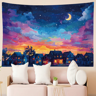 ins唯美窗户绝美风景网红墙布背景布宿舍改造卧室装饰挂毯