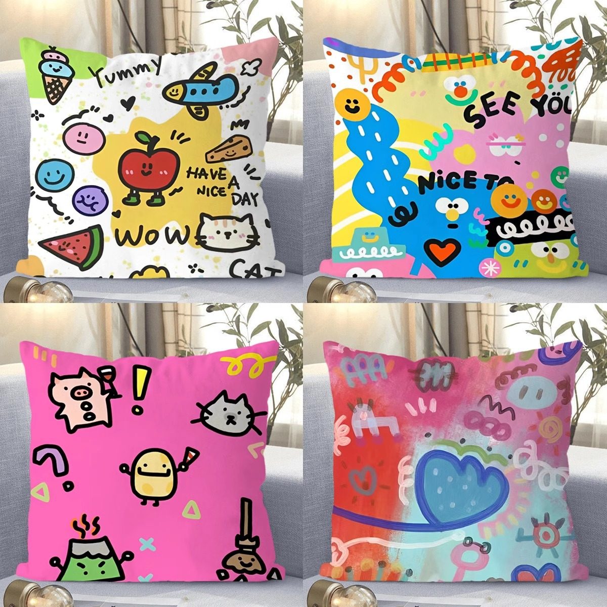 北欧多巴胺可爱卡通抱枕简约卧室沙发客厅绒面枕套靠枕靠垫可拆洗,居家布艺,靠垫/抱枕,淘宝优惠券,粉丝福利购,淘宝优惠卷