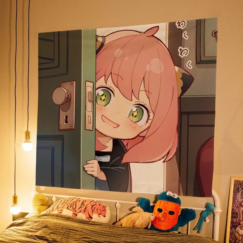 间谍过家家挂布卡通动漫背景布阿尼亚心卧室房间装饰墙布挂毯,居家布艺,挂毯/壁毯,淘宝优惠券,粉丝福利购,淘宝优惠卷