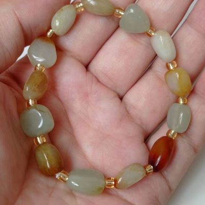 纯天然和田玉手串原石籽料