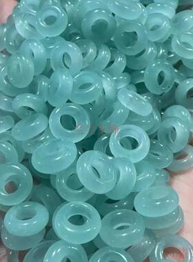 精品天然翡翠色散圆环圈冰晴豆色跑环手工diy饰品配件男女款配饰