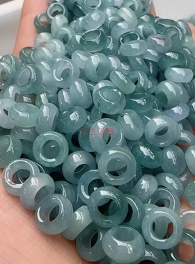 精品翡翠色蓝水8m玉环散珠