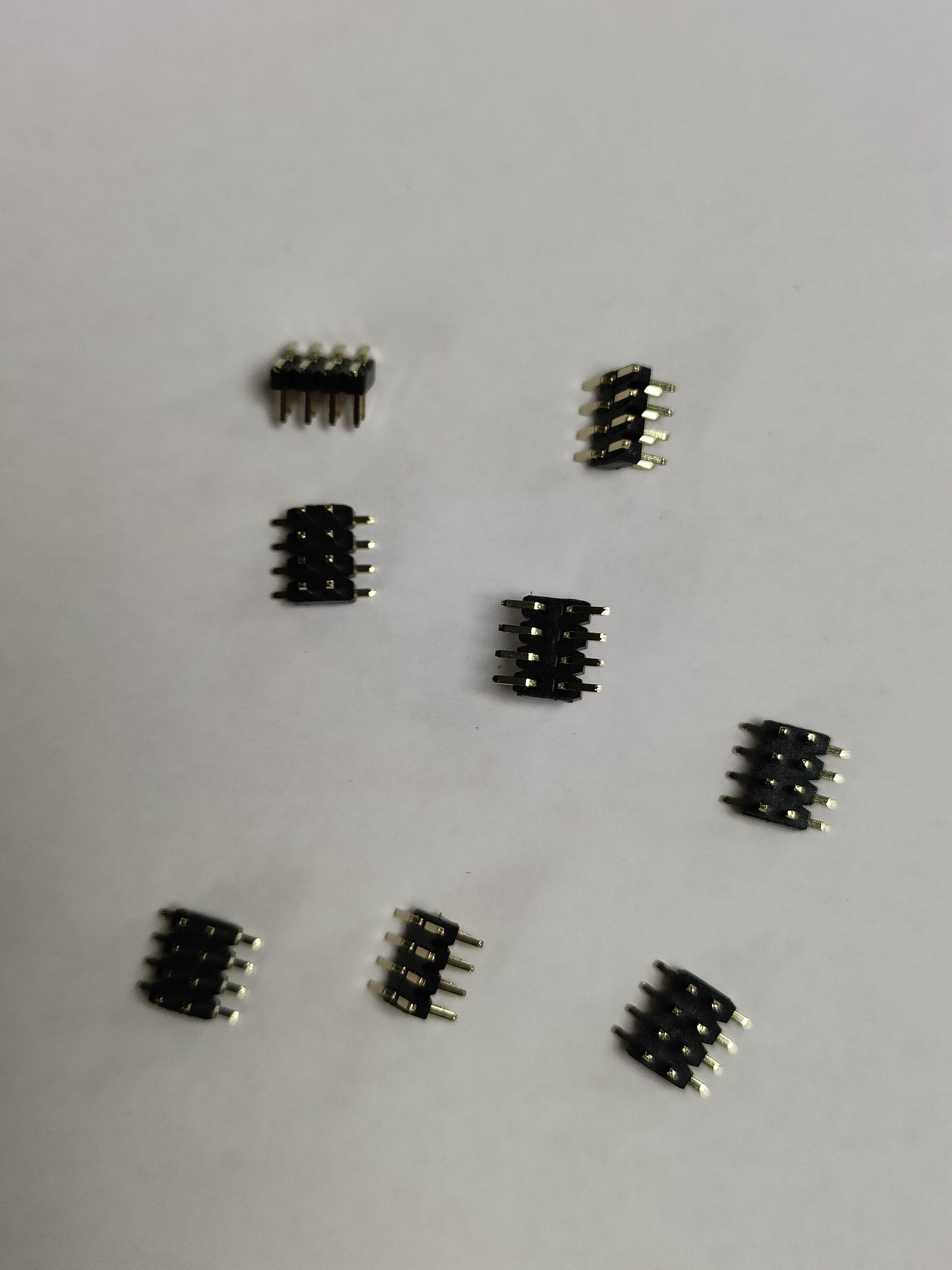 1.27mm间距贴片式排针排母2*4/8p薄塑高2.0矮座 镀金环保耐温