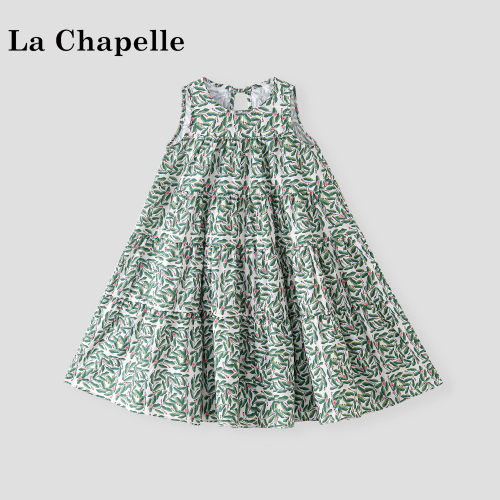 La Chapelle【拉夏贝尔】夏季女童度假风无袖碎花连衣裙LD2963
