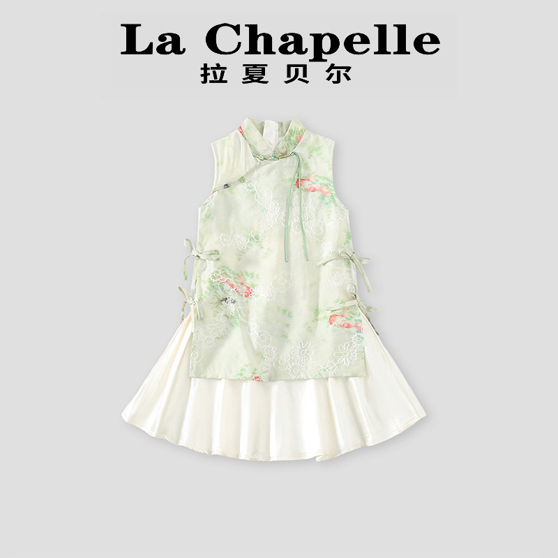 拉夏贝尔女童新中式旗袍裙夏装