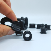 柔软厚耳廓 大耳洞网红潮人扩大耳洞 黑色硅胶软耳扩 滑轮扩耳器