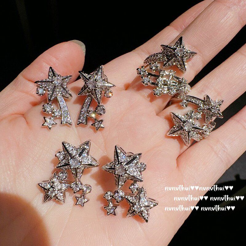 戒指意大利锆石Vintage复古璀璨宝石耳环  镀彗星满天星 18K金