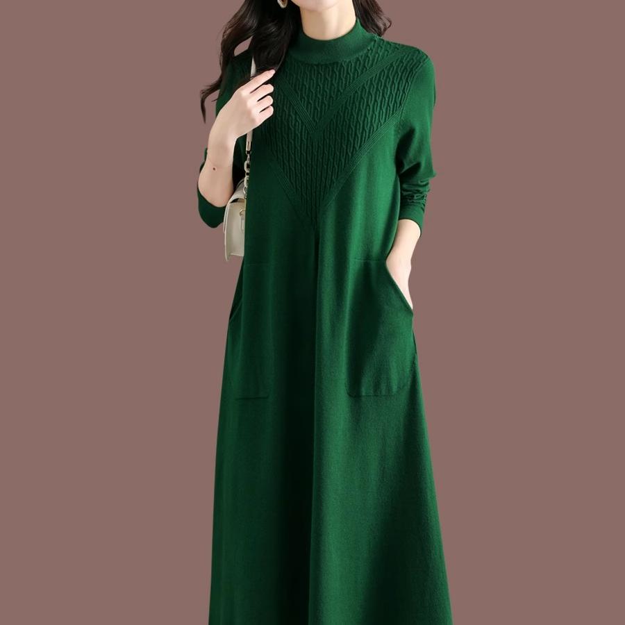 打底针织连衣裙秋冬过膝中长款