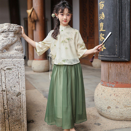 汉服女童夏季2026新款国风连衣裙夏装新中式唐装儿童古装旗袍裙子