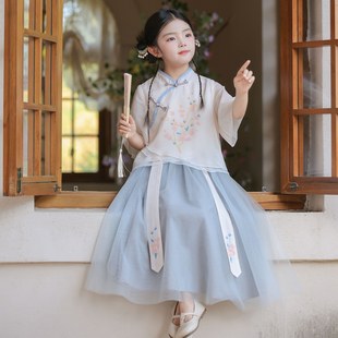 女童汉服新中式套装裙子2026新款儿童古风超仙唐装国风公主裙夏季