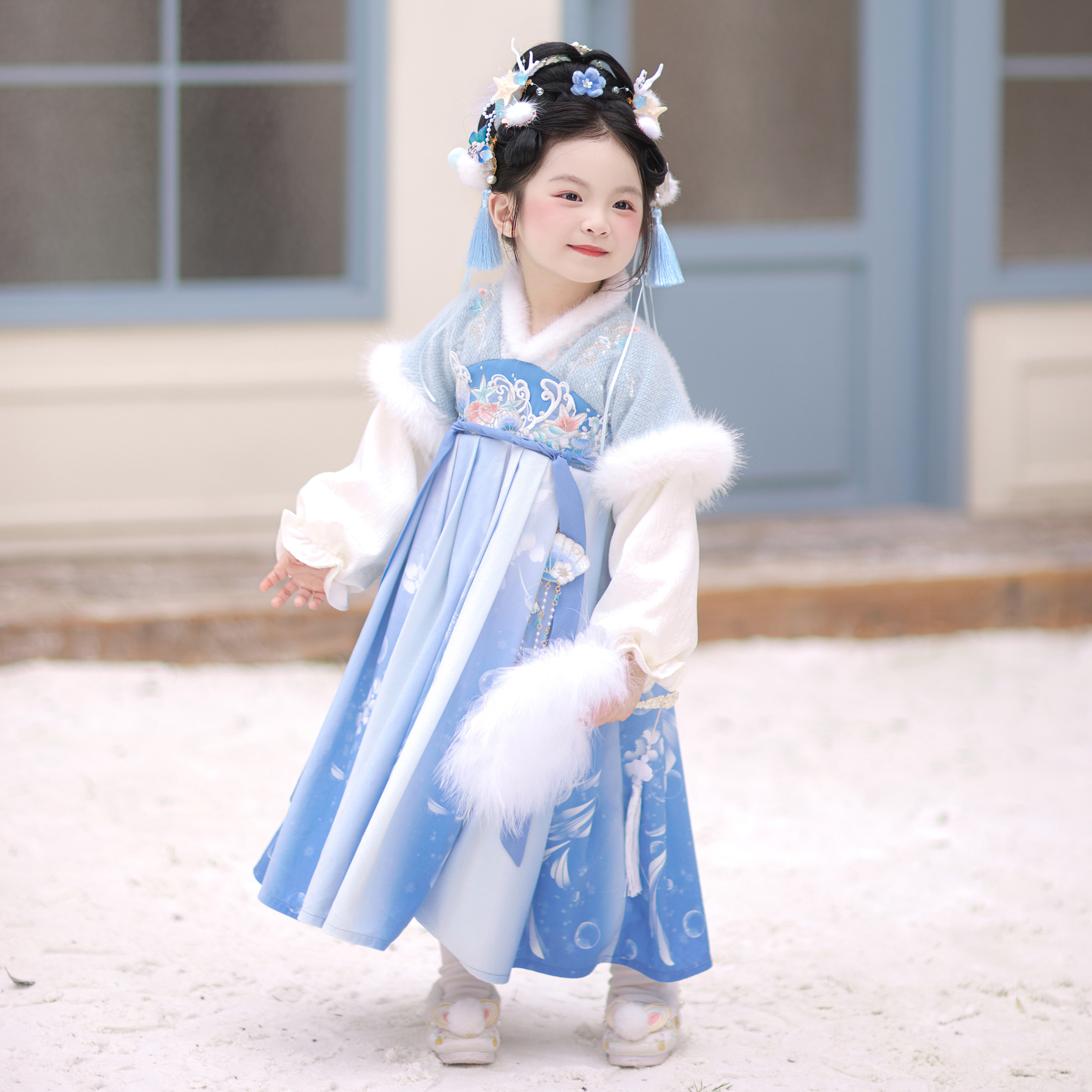 汉服女童冬季2026新款古风连衣裙女宝宝唐装中国风儿童古装公主裙
