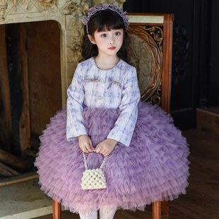 女童公主裙冬季2026新款儿童网纱裙子冬装洋气女孩生日礼服连衣裙