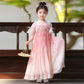 儿童超仙古装 古风唐装 裙子 夏季 汉服女童中国风连衣裙女孩2026新款