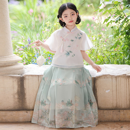 女童汉服夏季2026新款马面裙套装日常可穿古装中国风儿童中式裙子
