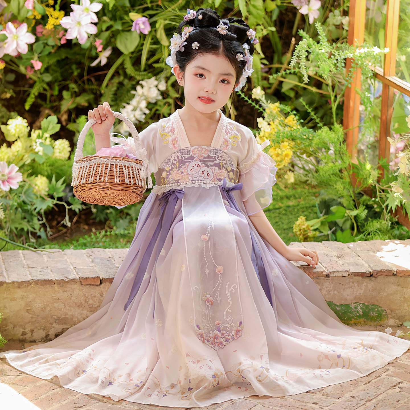汉服女童夏季2026新款古装儿童古风连衣裙唐装女孩中国风超仙裙子