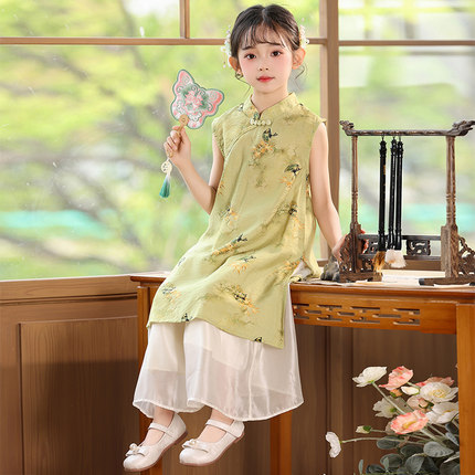 女童旗袍连衣裙夏季2026新款儿童汉服新中式改良小女孩中国风裙子