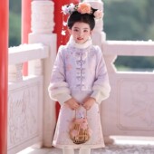 格格服女童清朝古装 小女孩拜年服 冬季 冬装 加厚儿童汉服中国风唐装