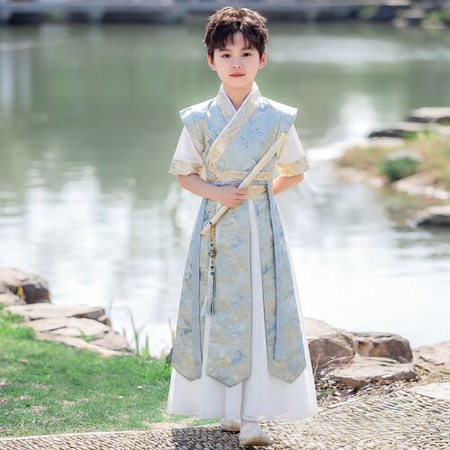 男童汉服夏季2026新款儿童国风唐装男孩古风帅气小少爷古装演出服