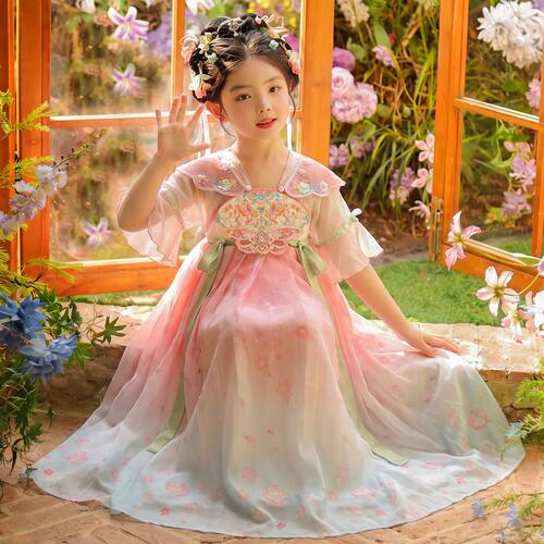 汉服女童夏季2026新款古风连衣裙超仙女孩中国风唐装儿童古装裙子
