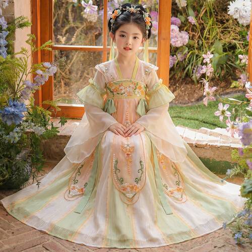 汉服女童超仙2026新款古风公主连衣裙女孩中国风唐装儿童古装裙子
