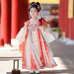 汉服女童春装2026新款儿童唐装高端仙气中国风公主连衣裙女孩古装