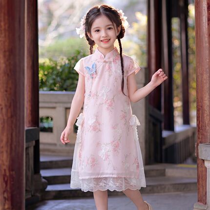 儿童旗袍夏季2026新款中国风女童汉服新中式连衣裙薄款小女孩裙子