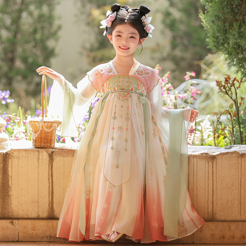 汉服女童春装2026新款儿童古风裙子公主唐装女孩古装中国风连衣裙