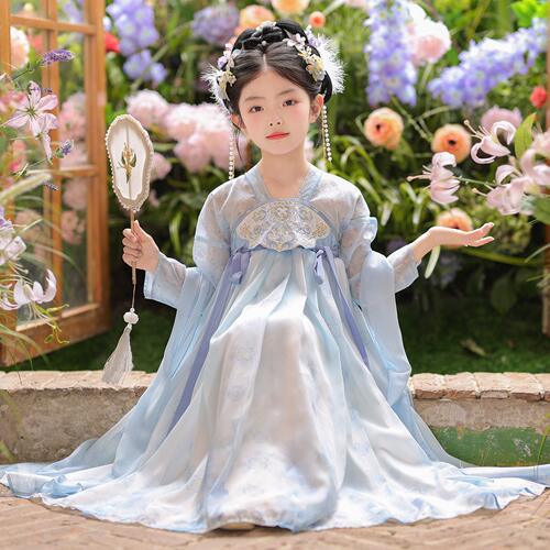 汉服女童秋季2026新款儿童古装连衣裙女孩中秋国风仙气古风公主裙
