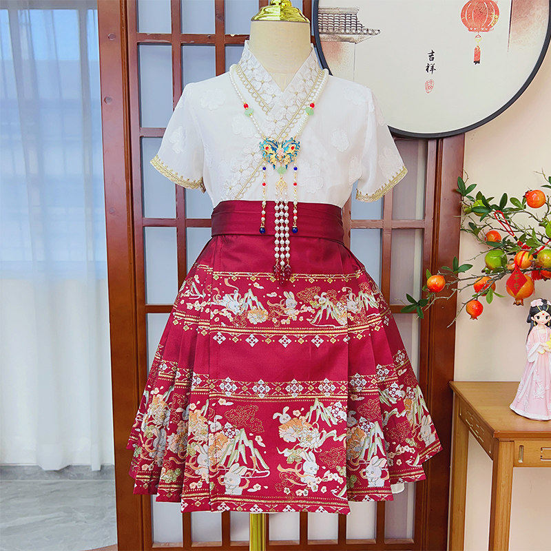 马面裙女童汉服夏天儿童唐装古风套装女孩夏款中国风明制古装夏季