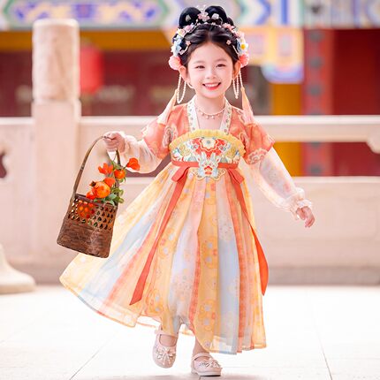 汉服女童中秋节服装2026新款超仙儿童中国风古装小女孩古风公主裙