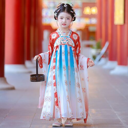 汉服女童秋季2026新款古风连衣裙女孩国风唐装儿童中秋节古装裙子