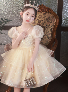 女童公主裙礼服2026新款洋气夏季女孩公主裙蓬蓬纱裙儿童夏装裙子