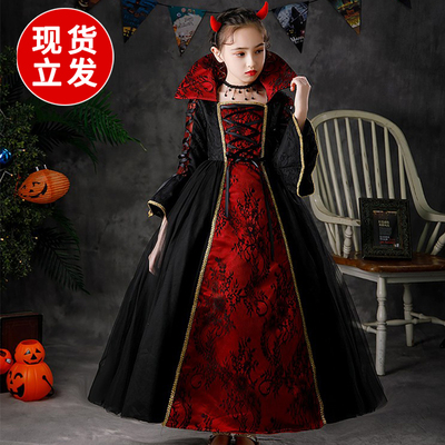万圣节儿童服装女童cosplay角色装扮魔法女巫吸血鬼化妆舞会派对
